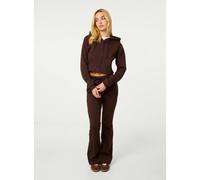 Pink Vanilla Zip Up Cropped Hoodie - S - Brown