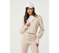 Pink Vanilla Zip Up Cropped Hoodie - S - Stone