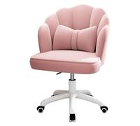 Pink Velvet 360° Swivel Makeup Chair Aesthetic Seashell Design for Bedroom & Living Room Stylish Dressing Chair for Beauty & Comfort