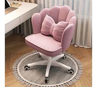 Pink Velvet Accent Chair - Comfy Swivel Makeup Seat - Adjustable Height Armchair for Bedroom Living Room & Cafe - Perfect for Kids & Adults - Stylish Leisure Furniture