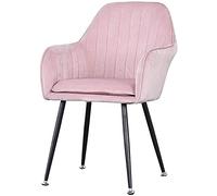 Pink Velvet Dining Chair with Metal Legs - Stylish Living Room Armchair Comfortable Leisure Sofa Chair with Soft Seat and Backrest Perfect for Home Decor and Modern Interiors