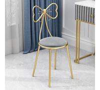 Pink Velvet Girls Vanity ChairHigh Back Makeup Stool with Bowknot for Bedroom Dressing RoomStylish Comfortable Seating for Dressing TableGrey Color