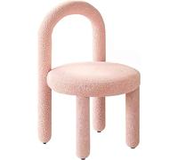 Pink Velvet Vanity Chair for Bedroom and Makeup Elegant and Luxurious Vanity Stool for Bedroom or Living Room Soft and Comfortable Seat with Light Luxury Design
