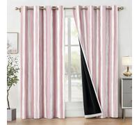 Pink Vertical Striped Curtains 108 Drop, 2 Panels, 90x108 Inch