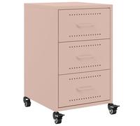 (pink) vidaXL Bedside Cabinet Nightstand Side Table Bed Cabinet Bed Table White Steel