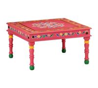 (pink) vidaXL Coffee Table Hand Painted Plant Stand Accent Table Solid Mango Wood