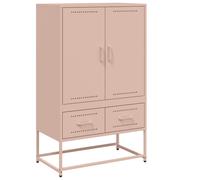 (pink) vidaXL Highboard Sideboard Buffet High Cabinet Storage Cupboard Black Steel