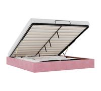 (pink) vidaXL Ottoman Bed Frame No Mattress Home Bed Base Mattress Foundation Velvet