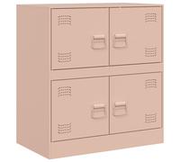 (pink) vidaXL Sideboard Home Storage Cupboard Side Cabinet Highboard White Steel
