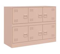 (pink) vidaXL Sideboard Living Room Storage Cupboard Cabinet Highboard Pink Steel