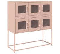 (pink) vidaXL Sideboard White 100.5x39x107 cm Cold-rolled Steel storage cabinet