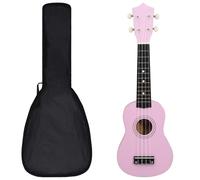 vidaXL Basswood Soprano Ukulele Set with Bag 2 Picks Scale for Children Musical Instrument String Instrument Hawaii Guitar Uke Pink 21 Inches