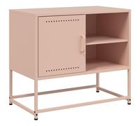(pink) vidaXL TV Cabinet TV Stand Media TV Unit Entertainment Centre Black Steel