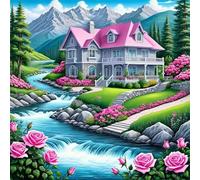 Pink Villa Brook 90 Piece Jigsaw Puzzles for Adults 30x30cm, adult jigsaw puzzles 90 Pieces, Challenging&Brainteasing Puzzle Family Games, Beautiful Decoration puzzle