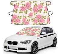 Pink Vintage Rose Pattern, Car Windshield Cover, Protective Windscreen Cover - Snow Ice Sun UV Dust Water Resistant - Fit for Most Cars