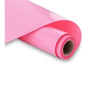 Pink Vinyl Heat Transfer Vinyl Roll 12inx10ft(30.5x305cm) HIKENRI Self Adhesive HTV Permanent Vinyl Pink Iron on Vinyl for Craft Projects,Signs,Scrapbooking,T-Shirt Printing