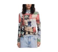 Pink Viscose Women Jumper Montreal Jerseys, female, Desigual, Long Sleeve T-Shirts, Multicolor, M, Tops M