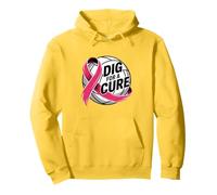 Pink Volleyball Breast Cancer Awareness Dig For A Cure Women Pullover Hoodie