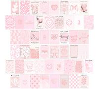Pink Wall Collage Kit - Aesthetic Posters & Prints for Dorm Room Decor (50pcs 4x6 inch)