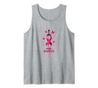 Pink Warrior: Breast Cancer Awareness Butterfly Sword Tank Top, Men, Heather Grey, XXL