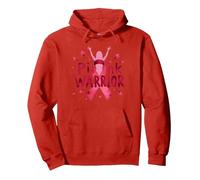 Pink Warrior Breast Cancer Awareness Empowering Women Pullover Hoodie, Adult Unisex, Red, S
