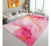 Pink Washable Area Rug 120 x 160 cm, Digital Art Style Abstract Lines Non-Slip Rugs Soft Stain Resistant Easy - Floor Carpet for Living Room Bedroom