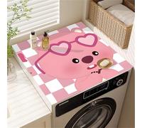Pink Washing Machine/dryer Protective Cover Mats, Cartoon Pet Pattern, Silicone Rubber Pad for Washing, Waterproof Washing Machine Top Cover, Suitable for Kitchen Refrigerator (Pink 3,60x60cm)