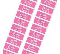 Pink Water Bottle Labels Personalised Dishwasher Proof/Waterproof Nametags/Nametapes by FunnyBone™ Stickers (40 Labels)
