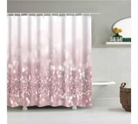 Pink Water Drops Shower Curtain Waterproof Shower Curtain Liner Washable Decor Pattern Quick Dry 180x210cm/72inx84in Weighted Hem, Polyester, for Shower Stall, Bathroom Curtains with 12 PCS Hooks P250