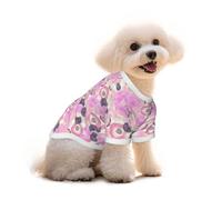 Pink Watercolor Hearts Dog Shirts Cotton Tee for Small Dogs and Cats | 100% Cotton Dog Shirts With Vibrant Full-Width Print; Soft Pullover Shirts For Dogs And Cats, Birthdays And Holiday Gifts.