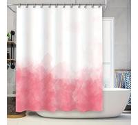 Pink Watercolor Ombre Pattern Shower Curtain 180X210Cm,Romantic White and Blush Abstract Print Bathroom Curtain,Home Decorative Bathtub Curtain with Hooks
