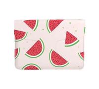 Pink Watermelon Leather Laptop Sleeve 13 Inch-Pu Leather Protective Case For Macbook, Slim Computer Bag For Daily Travel