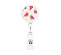 Pink Watermelon Print Badge Reel,Badge Clip,Retractable ID Badge Holder Keychain,for Office Student Doctor Nurse