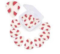 Pink watermelon Print Guitar Picks 12 Pack Guitar Plectrums with Storage Box Bass Picks For Acoustic Guitar Bass Electric Ukulele Includes 0.46mm, 0.71mm, 0.96mm