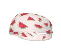 Pink watermelon Print Workouts Headbands for Mens, Wide Elastic Sweatbands Hair Bands, Non-Slip Sports Accessories