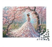 Pink Wedding Dress Jigsaw Puzzle Collectors 1000 Pieces Mind Relaxation Puzzle Fun Present & Activity for Home 52x38cm/1000pcs