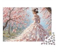 Pink Wedding Gown 1000 Piece Premium Cardstock Jigsaw Puzzle Set for Adult Jigsaws, Educational Game Challenge, Fun Present & Activity for Home, Great Gift Idea 38x26cm/1000pcs