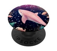 Pink Whale Shark Coral Reefs Seashell Starfish Ocean Beach PopSockets Swappable PopGrip
