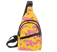 Pink Whales (3) Sling Backpack Crossbody Bag Convertible, Small Diaper Bag Hiking Daypacks