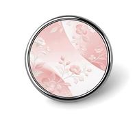 Pink White Badges Pin, Personalized Exquisite Round Badge, 1 Inch Button Pins for Women And Men, Decorative Metal Round Brooch for Clothing, Backpacks, And Hats