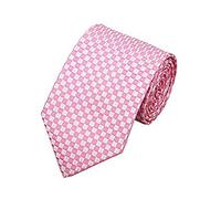 Pink & White Checked Check Silk Tie Italian Design Great For Weddings, formal occasions or Smart Work Wear