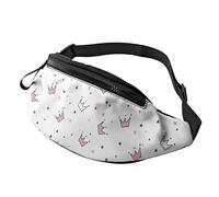 Pink White Crowns Stars Fanny Pack Sport Casual Waist Pack for Women Men Fashionable