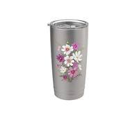 Pink White Daisy Wildflower Bouquet Garden Flower Stainless Steel Insulated Tumbler