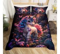 (Pink White, Double(No Comforter)) Girls Peacock Comforter Cover Exotic Birds Bohemian Double Bedding Set,Pink Flower Feather Ink Painting Duvet Cover Peacock Feather Printed Bedding
