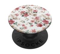 Pink White Flowers Cherry Blossom Sakura Floral Pattern PopSockets Adhesive PopGrip