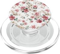 Pink White Flowers Cherry Blossom Sakura Floral Pattern PopSockets PopGrip for MagSafe