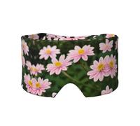 Pink White Gold Flowers Print Sleep Eye and Ear Muffs Mask - Adjustable Yoga Travel Headband, Keep Warm Shading Comfortable Aid