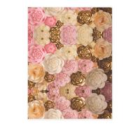 Pink White Gold Flowers Printing Stylish Crystal Stickers,Resin Aesthetic Stickers for Laptop,Skateboard,Water Bottle,Scrapbook