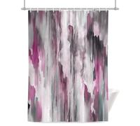 Pink White Gray Abstract Shower Curtain for Bathroom, Watercolor Gradient Modern Waterproof Cloth Fabric Bathroom Accessories Set with 12 Rust Proof Plastic Hooks, 36” x 72”