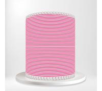 Pink White Horizontal Stripes Lines Simple Wrap Around Print A4 Edible Paper Icing Sheet Cake Topper Side Ribbon Border Decor for Personalised Themed Decorations